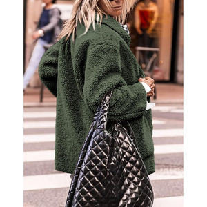 Abrigo parka vintage de lana sintética personalizado con cremallera larga para mujer, venta al por mayor, abrigos de invierno de sherpa esponjosos, de gran tamaño, a la moda y elegantes. - Product Image 3