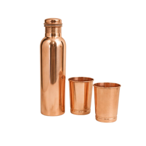 Bouteille d'eau en cuivre moderne, artisanale, ayurvédique, anti-fuite, écologique, pour la gym et le yoga, avec logo personnalisé - Product Image 2
