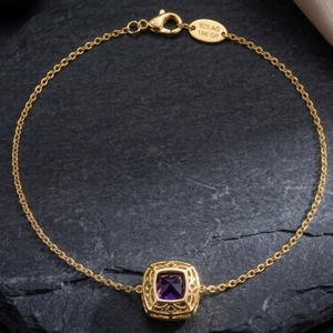 Collar con Colgante para Mujer, Plata de Ley 925, Chapado en Oro de 18K, Amatista Azul Corte Cojín, Circonita Cúbica, 10mm, Regalo para Ella - Product Image 2