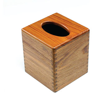 Caja de pañuelos cuadrada de madera al por mayor, dispensador de servilletas de madera vintage, cubierta personalizada para pañuelos faciales para sala de estar u hotel - Product Image 1