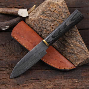 Cuchillo de Caza y Camping Nordic Forge de Acero de Damasco con Hoja Fija de 8.65 Pulgadas, Punta Caída, Mango de Madera Pakka de Grado Industrial, Personalizado OEM - Product Image 1