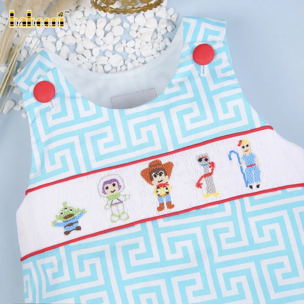 Cartoon character hand smocked boy bubble ODM OEM wholesale smocked children clothing - BB2868