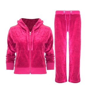 Best Selling Premium Quality Baggy Velvet Track Suit <b>Set</b> Running Outdoor Running 2pcs <b>Set</b> Jogger <b>Set</b> Velour Tracksuit Breathable - Product Image 4