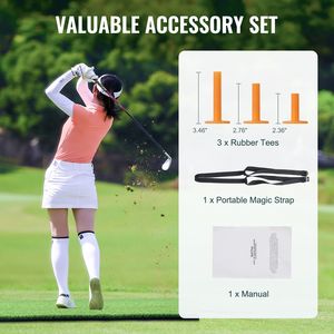 Tappetino da Golf 5x5ft in Erba Sintetica Rinforzata con 3 Tee in Gomma, Materiale EVA, Ausilio per l'Allenamento Golfistico - Product Image 6