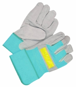 Guantes de Seguridad Industriales de Cuero Vacuno Reforzado de Primera Calidad con Dorso Fluorescente, Guantes de Trabajo de Goma Canadienses con Certificación CE - Product Image 2
