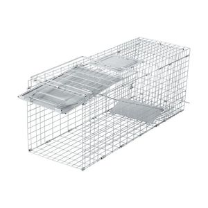 Jaula Plegable Plateada de Alta Resistencia de 32 Pulgadas para Animales Vivos, Trampa Humana para Gatos y Mapaches con Asa, Herramienta de Control de Plagas - Product Image 1