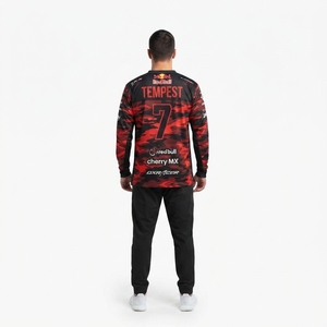Maillot de sport unisexe personnalisé OEM pour l'e-sport, en maille sublimée 140-160 GSM, motif camouflage, haut de tournoi gaming, Gamertag, sponsor important, anti-humidité - Product Image 2