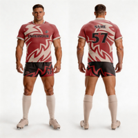 Camiseta de Rugby con Logotipo Personalizado, Uniforme de Equipo, Camiseta Sublimada, Ropa Deportiva, Kit de Entrenamiento y Partido, OEM, Ropa de Entrenamiento y Partido Personalizada