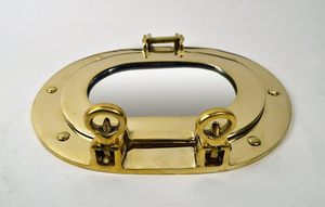 Vintage Oval Solid Brass Porthole Mirror Nautical <b>Wall</b> Mount Decorative - Product Image 2