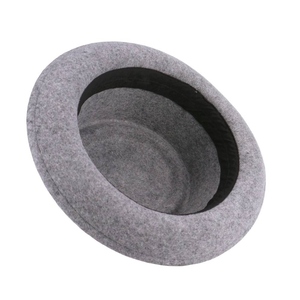 Wholesale Misi Unisex Wide-Brim Felt Fedora Contrast <b>Brown</b> Ribbon Metal Detail 100% <b>Wool</b> Breathable Fabric for Business Party - Product Image 5