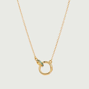 Collier pendentif minimaliste AMBER JEWELS T-3004 en alliage plaqué or 18 carats avec chaîne de diamants, unisexe, pour mariage et usage quotidien - Product Image 1