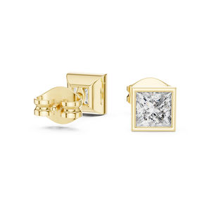 Boucles d'oreilles pendantes en or jaune 14 carats avec diamants de laboratoire de taille princesse pour femmes |   Certifié IGI |   Cadeau de mariage |   Nouveau diamant cultivé - Product Image 4