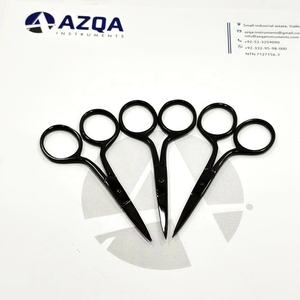 Ciseaux à broder professionnels en acier inoxydable de haute qualité à lame droite, kit d'artisanat avec étui en cuir PU, vente en gros - Product Image 1