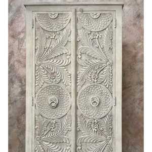 Luxury Handcrafted Solid Wood 2 Door <b>Wardrobe</b> Ornate Botanical Carving Premium Finish Armoire - Product Image 2