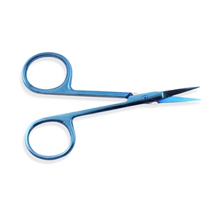 Best Selling Stainless Steel For Precise Facial Beauty Product Private Label Plasma Blue Color Cuticle Scissors - Product Image 1