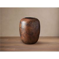 Vase à fleurs en métal artisanal avec finition patine cuivre antique, centre de table décoratif, décoration moderne de luxe pour la maison et l'hôtel