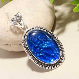 Elegant Australian Triplet <b>Opal</b> <b>Pendant</b> Handmade 925 Sterling Silver Blue Gemstone Gift for Her - Product Image 2