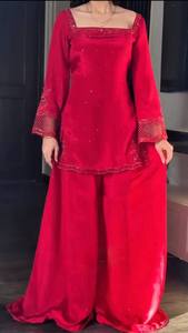 Indian Pakistani Farshi Shalwar Kameez Suits on <b>Silk</b> <b>Fabric</b> Formal Wear Plain Casual Dresses For Women High Quality - Product Image 3