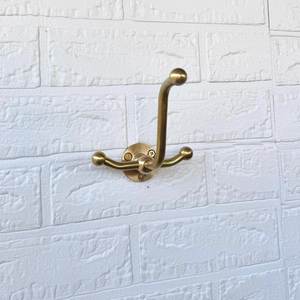 Traditional Brass <b>Wall</b> <b>Hooks</b> Multipurpose Hanging Accessory For Home Office Bathroom Kitchen Convenience - Product Image 1