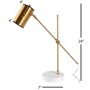 Lampe de table élégante en laiton avec abat-jour en verre, lumière d'appoint moderne pour salon - Product Image 4