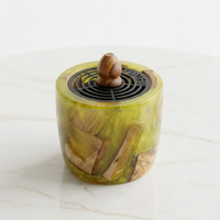 Brûleur d'encens en bois fait main avec finition en résine époxy, diffuseur aromatique de bois de santal, utilisation toute saison