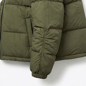 Chaqueta de lona acolchada con capucha para hombre, ligera, cálida, impermeable, para invierno, con logotipo frontal, OEM - Product Image 4