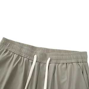 Pantalones Cortos de Hombre de Moda, 100% Calidad Superior, Color Sólido, Cintura Media, Cordón Ajustable, Secado Rápido, Poliéster, Casuales, con Logotipo Frontal - Product Image 4