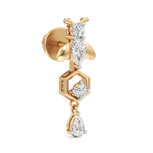 Pendientes Colgantes de Insectos Adorables en Oro Amarillo con Diamantes Corte Pera, Joyería de Fiesta para Mujer - Product Image 2