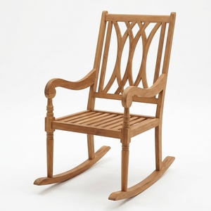 เก้าอี้โยกทรงครึ่งวงกลมไม้สักแท้ทันสมัยสำหรับโรงแรมและใช้งานกลางแจ้ง - Product Image 2