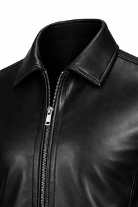 Chaqueta de Cuero Sintético Negra Vintage Personalizada para Hombre, 750 Gsm, Paneles Lisos, Logotipo Grabado con Láser Personalizado, Etiqueta Privada, Impermeable - Product Image 5