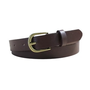 Classic Casual Brass Buckle <b>Cow</b> Hide Durable Adjustable Length Waistband with 3D Design - Product Image 3