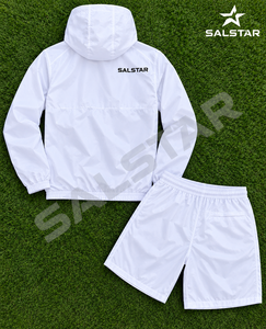 Custom Men’s Windbreaker <b>White</b> <b>Tracksuit</b> Set Lightweight Waterproof Hooded Jacket Shorts 2 Piece Sportswear Jogging Suit - Product Image 4