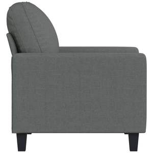 Fauteuil de salon en tissu polyester gris foncé à 100 % avec structure en métal et revêtement en textilène - Product Image 4