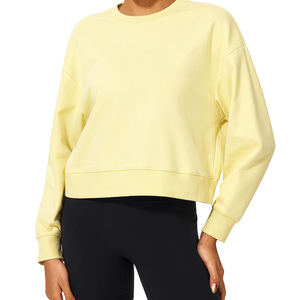 Women's Black Crew Neck Acid Wash Sweatshirt Full Sleeve Knitted Cotton Winter Short Length Regular Fit - Product Image 3