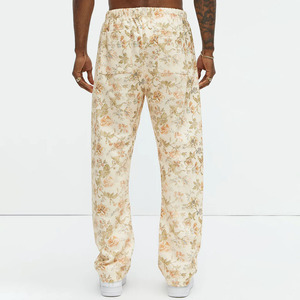 Pantalon de survêtement pour homme à imprimé floral, taille élastique, coupe décontractée, en coton mi-lourd, style printemps, fabriqué au Pakistan, pantalon personnalisé - Product Image 2