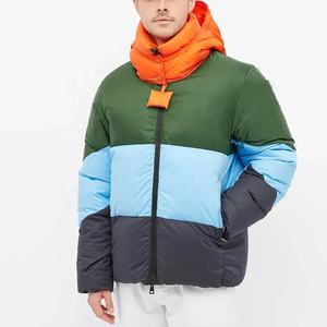 Veste d'hiver pour homme surdimensionnée en coton non tissé rembourré en laine avec impression de logo personnalisé, col montant, matelassée, à capuche, manches longues - Product Image 6