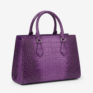 Sac à main en cuir pour femme, sac en cuir de grande capacité, sac de luxe en cuir gaufré façon alligator, adapté au travail, sac tendance - Product Image 3
