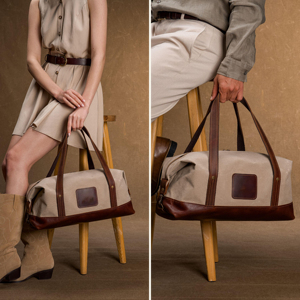 Custom Vintage <b>Mens</b> Genuine <b>Leather</b> Canvas Travel Bag Large Capacity Waterproof Overnight <b>Holdall</b> Luggage LCTB-0047 - Product Image 6