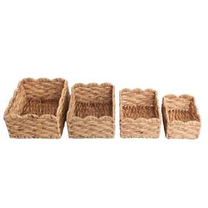 Ensemble de 4 paniers de rangement tissés à la main avec bord festonné, paniers de rangement faits à la main, vente en gros, écologiques, fabriqués au Vietnam - Product Image 2