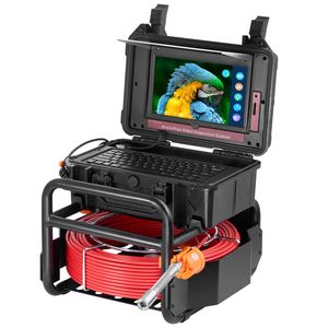 กล้องตรวจสอบท่อระบายน้ำแบบปรับระดับอัตโนมัติ 165 ฟุต/50 เมตร หน้าจอสัมผัส 10.1 นิ้ว เครื่องส่งสัญญาณ 512Hz พร้อมตัวนับระยะทาง มาตรฐาน IP67 กล้องตรวจสอบท่อระบายน้ำแบบงู - Product Image 1