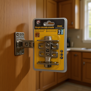 Charnière de porte et fenêtre 2 trous 6/U réglable pour armoire 35 mm, courbure moyenne - Product Image 2