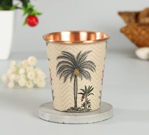 Petit gobelet en cuivre Palms, verre à eau en cuivre pur, réutilisable, durable, pour boire, servir, vaisselle, essentiel pour la salle à manger - Product Image 4
