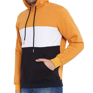 Sweat à capuche color block pour homme, coupe classique, pull décontracté en polaire avec poche, idéal pour l'automne - Product Image 3