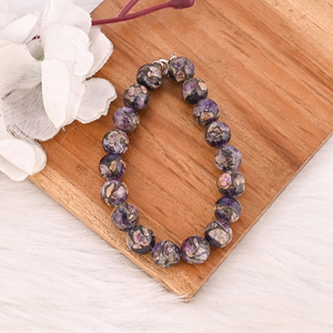 Natural Purple <b>Amethyst</b> Copper Beads 925 Sterling Silver <b>Bracelet</b> Handmade Gemstone Jewelry Trendy Wedding Party Gift for Unisex - Product Image 4