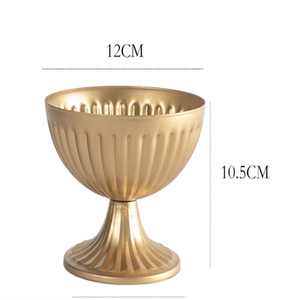 Glass Floral Bowl Centerpiece Compote Pedestal 7 Roman Style Gold Vintage Wedding <b>Vase</b> for Luxurious Table Settings <b>Vase</b> - Product Image 2