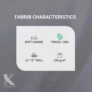 Tela de Sarga 3/1 100% Tencel Lyocell de 235 g/m², Teñida Reactivamente, Fabricante de Telas Sostenibles para Prendas de Vestir - Product Image 3