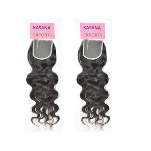 Extensions de cheveux humains vierges non traités, 4x4 Closure, couleur naturelle noire, provenant de temples indiens, double trame, Deep Wave, pour femmes - Product Image 4