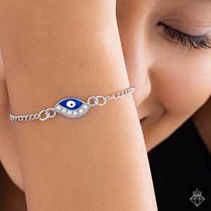 PRAO Pulsera de cadena malvada de ojo señorial Pulsera de cadena y eslabones finos - Product Image 1