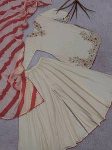 Conjunto de Pantalones Plazzo Reversibles para Mujer TENNECY, Sin Arrugas, con Hermosos Bordados y Lentejuelas, Estilo Fiesta - Product Image 4
