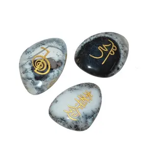 Best Supplier of Dendritic Agate Reiki chakra stone Set | Natural meditation home decor Agate Reiki Set stones supplies